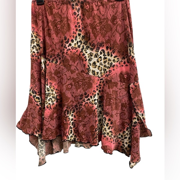 Baranda Dresses & Skirts - Baranda Black/Pink Leopard Print Midi Skirt Sz(S)